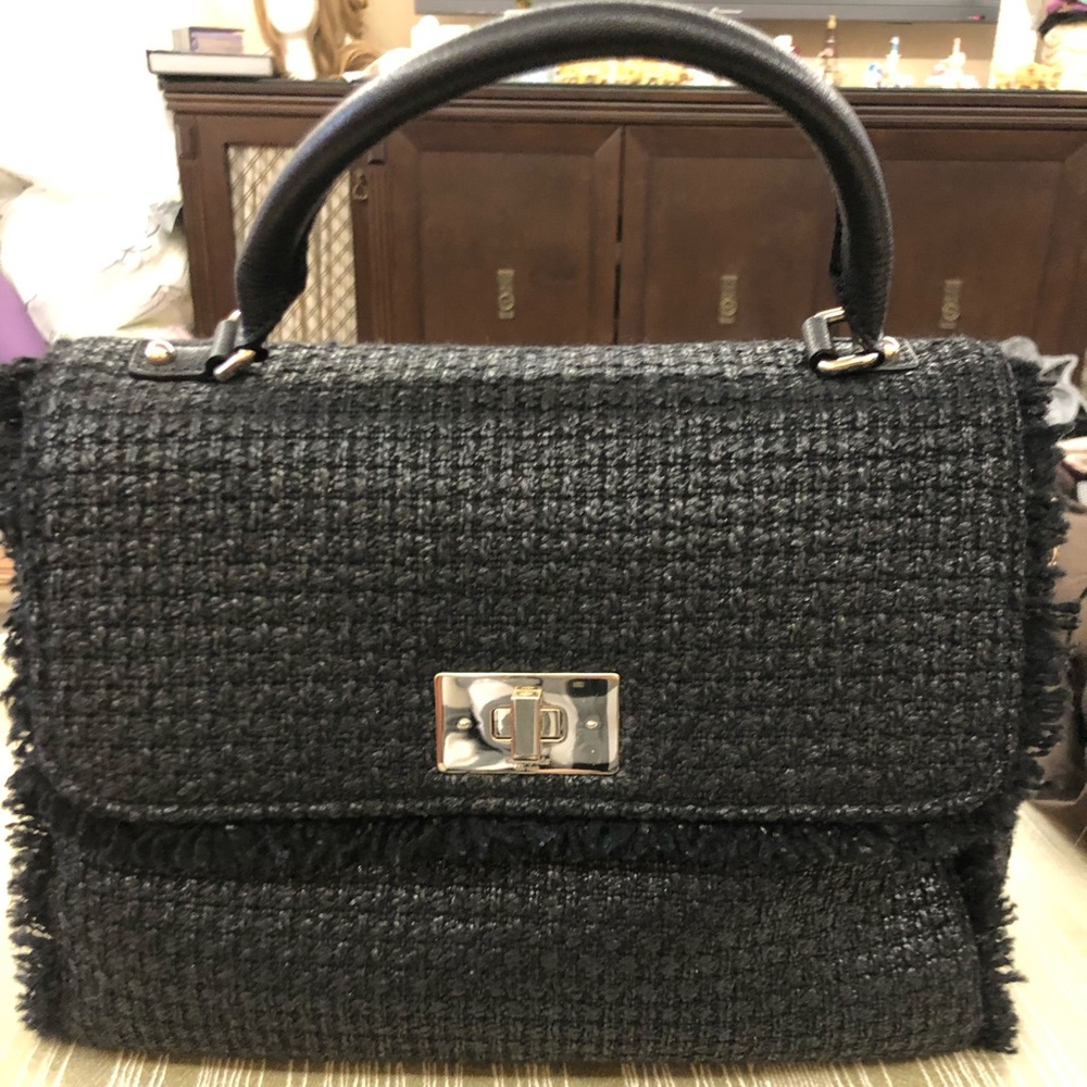 Kate Spade Black Tweed Satchel